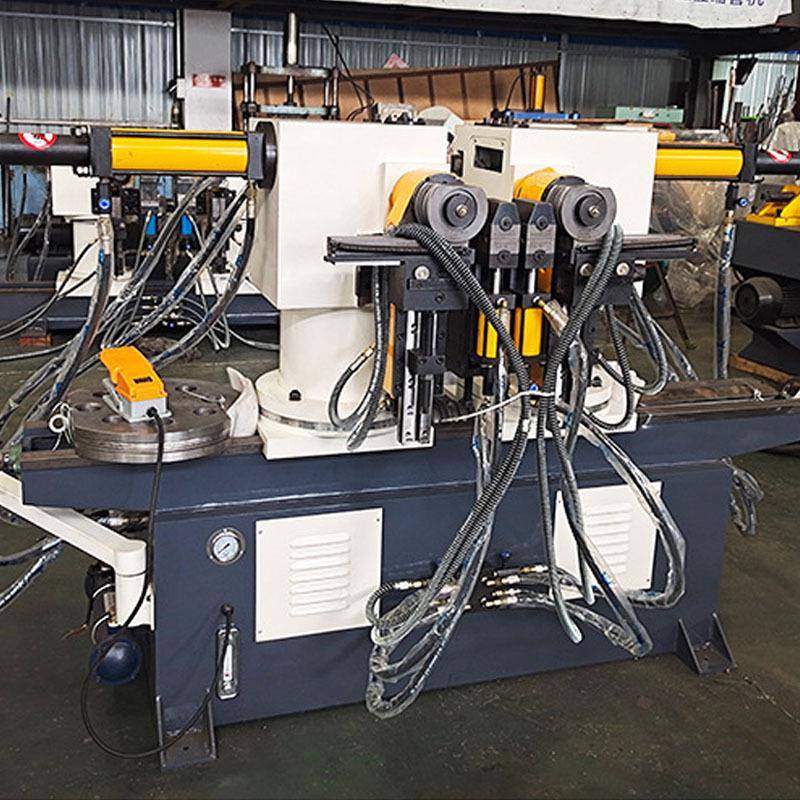 50s双头弯管机全自动90度转角液压双弯机铝型材圆管双头弯管机厂 - 图0