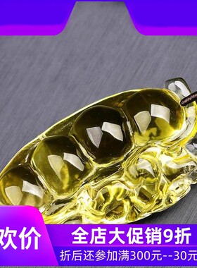 天然原矿巴西柠檬黄水晶手工雕刻貔貅福豆吊坠项链毛衣链全净体即