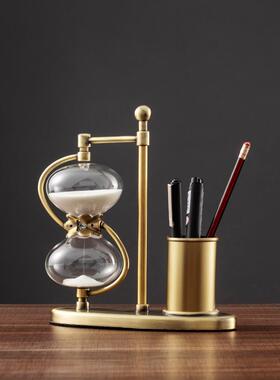创意无障碍豪华覆古时间沙漏计时15分钟书桌书桌笔架存储装饰饰品