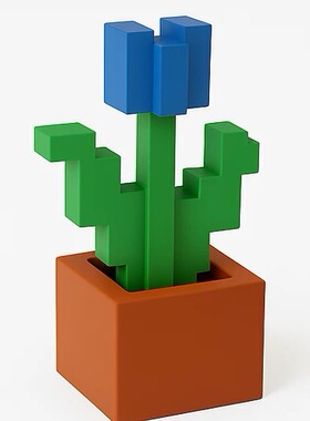 我的世界Minecraft花盆盆栽植物摆件装饰MC像素花手办周边桌面摆