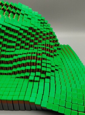 3D打印我的世界草坪像素拼装模型