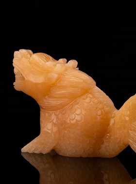 天然黄玉龙之九子囚牛睚眦嘲风蒲牢狻猊狴犴负屃螭吻龙子动物摆件