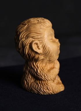 天然黄杨实木雕刻摆件手工雕刻孙悟空萌猴子手把件摆件家居装饰品