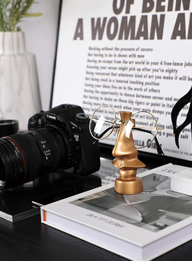 样板房间书房书桌装饰品软装摄影师主题相机模型胶卷花艺挂画摆件