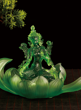 禅悦古法真琉璃莲花禅意多功能摆件灯台座佛像七色底座精美供香盘