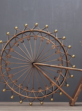 欧式家居电视酒柜摆件幸福铁艺摩天轮模型摆设创意客厅卧室摆设品