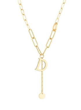 D字母项链女轻奢小众设计感高级2022年新款潮不掉色高端毛衣链秋