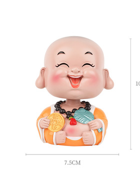 可爱弥勒佛财神摆件 家居装饰品创意小摆件车载用品弹簧摇头桌面