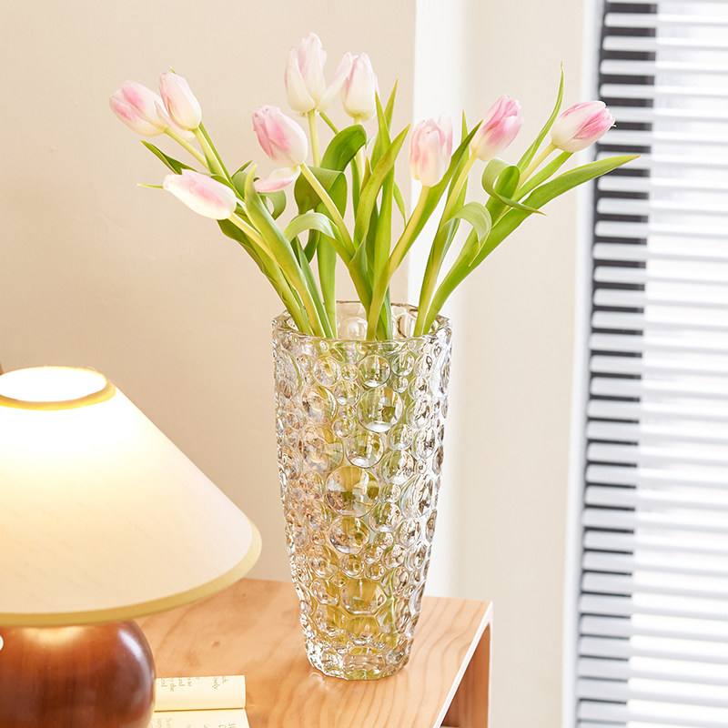 水晶花瓶玻璃透明轻奢高级感客厅插花养玫瑰百合鲜花装饰花器摆件,淘宝优惠券,粉丝福利购,淘宝优惠卷