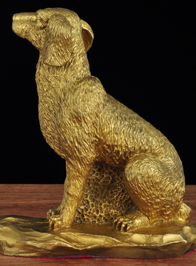 铜狗摆件黄铜桌面装饰品生肖狗的工艺礼品摆饰客厅办公桌招财开业