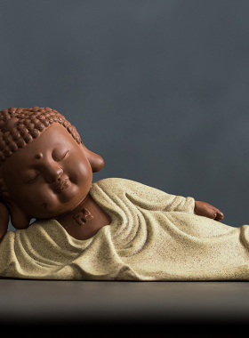 精品陶瓷卧佛如来睡佛佛像佛祖释迦摩尼阿弥陀佛家居装饰紫砂摆件