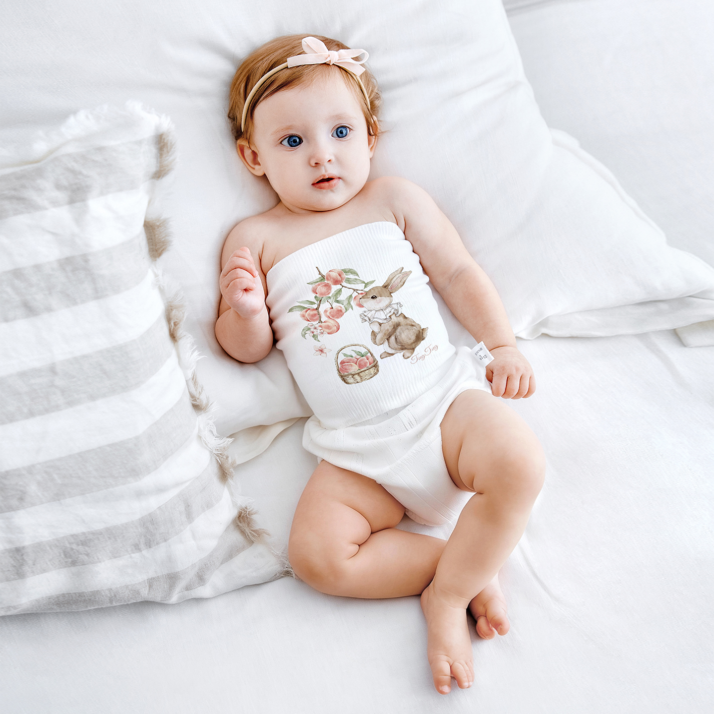 TugTug肚兜婴儿护肚围春秋宝宝纯棉护脐带护肚新生儿童防着凉神器 - 图1