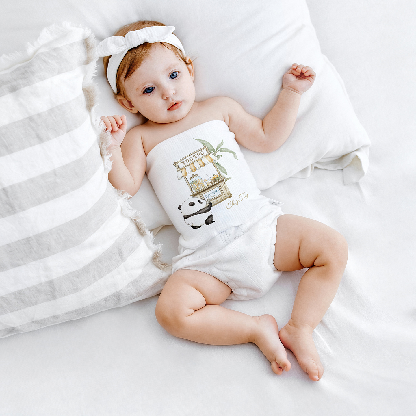 TugTug肚兜婴儿护肚围春秋宝宝纯棉护脐带护肚新生儿童防着凉神器 - 图2