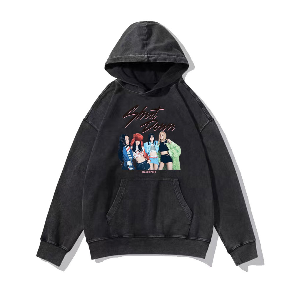 粉墨blink世巡演唱会舞台打歌服shut down同款美式做旧卫衣潮 - 图3