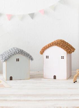 阿楹 可爱日系治愈木屋房子摆件家居装饰玄关柜化妆台迷你小物件