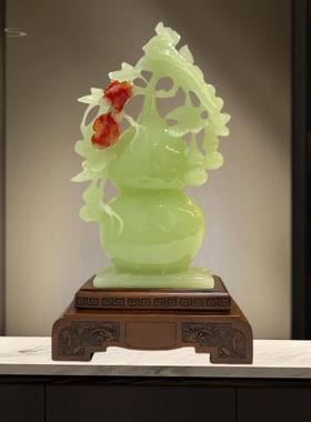 福运临门玉葫芦摆件招财客厅入户玄关电视柜装饰品搬新家乔迁礼物