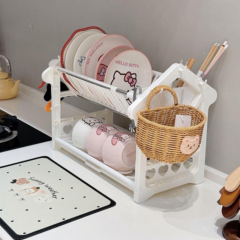 ins简约屋子造型碗架厨房餐具碗盘收纳架筷子勺子架大容量餐具架 - 图1