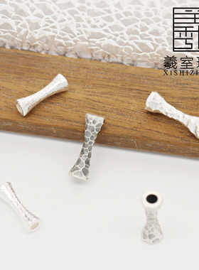 S999纯银不规则花纹细腰直管