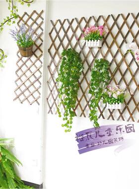 墙面装饰篱笆伸缩木栅栏网格花架田园风壁饰学校教室背景墙布置