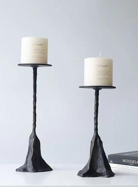 现代简约创意金属烛台餐桌茶几电视柜桌面玄关软装饰品工艺品摆件