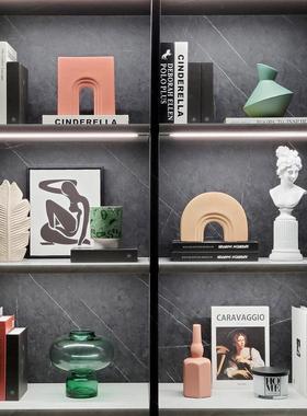 现代样板房软装饰品摆件书房酒柜简约家居创意陶瓷挂画组合ZH2648