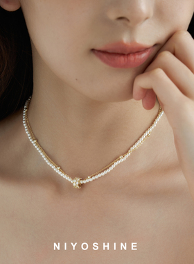 双层叠戴露珠珍珠项链女款高级感