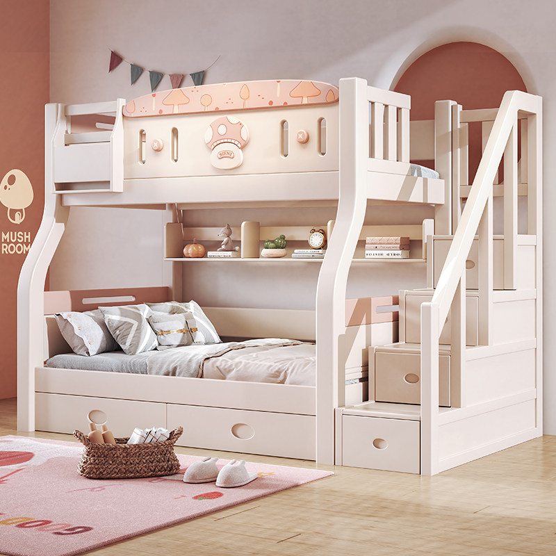 上下床双层床全实木经济型高低床女孩两层子母床上下铺木床儿童床,淘宝优惠券,粉丝福利购,淘宝优惠卷
