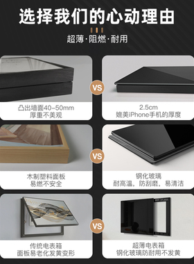 竖版推拉式极简超薄电表箱装饰画遮挡盖板弱电箱配电箱开关盒挂画