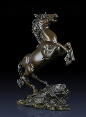 纯铜马摆件办公室装饰品家居客厅铜马摆件马到成功礼品招财马摆件