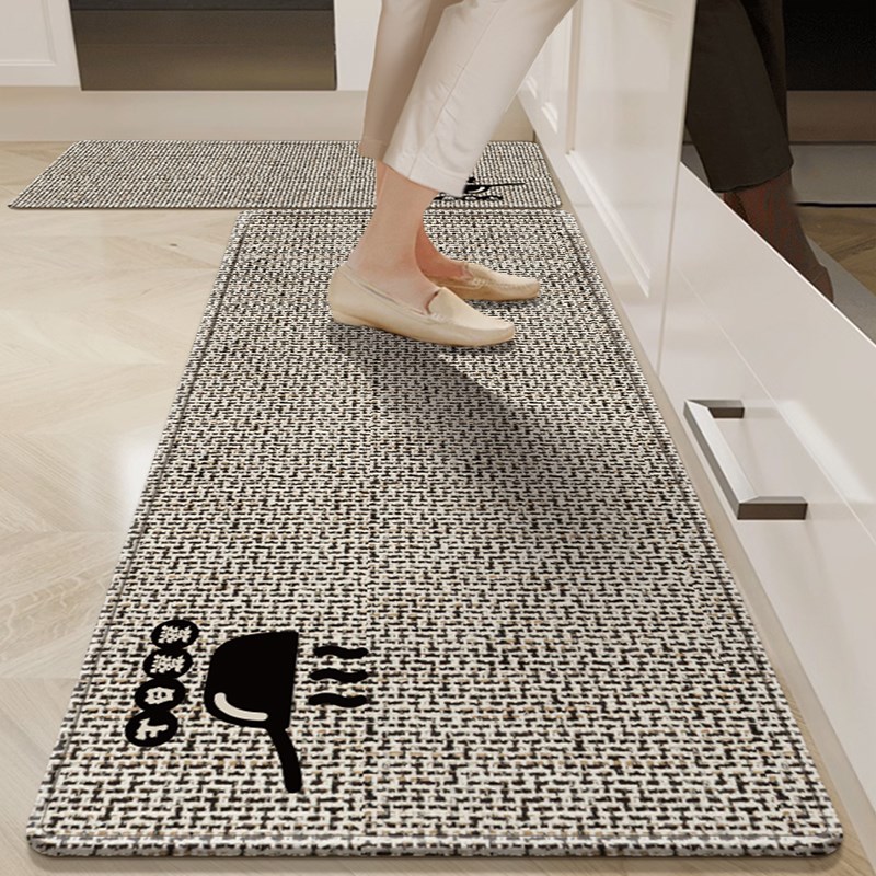 Kitchen floor mat, non-slip, anti-oil, wipeable, wash-free, water-absorbing and oil-absorbing special foot mat 2025 new floor carpet