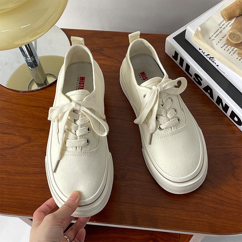 懒人鞋韩版学生百搭低帮帆布鞋女舒服板鞋简约风透气增高小白鞋女,淘宝优惠券,粉丝福利购,淘宝优惠卷