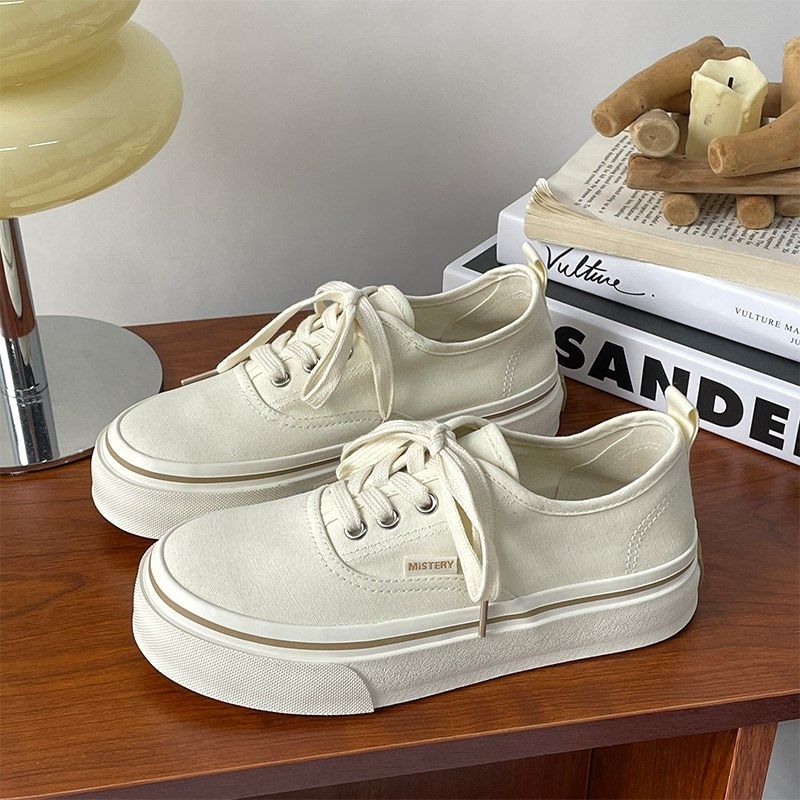 懒人鞋韩版学生百搭低帮帆布鞋女舒服板鞋简约风透气增高小白鞋女,淘宝优惠券,粉丝福利购,淘宝优惠卷