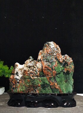 奇石天然青海七彩石原石水冲石黄河石国画石家居装饰桌面摆件