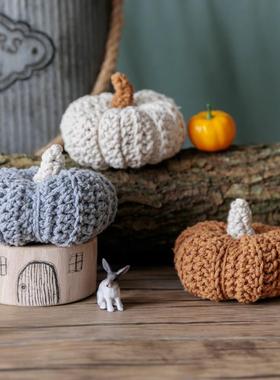 阿楹 编织南瓜摆件ins少女心小物儿童房间家居桌面装饰品布置道具