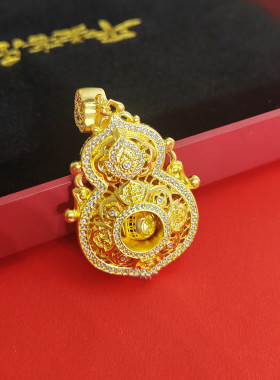 999足金包银项链人生四美吊坠女