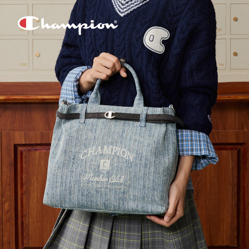 champion冠军包包女士2026新款托特包单肩手提斜跨复古女双肩背包 - 图0