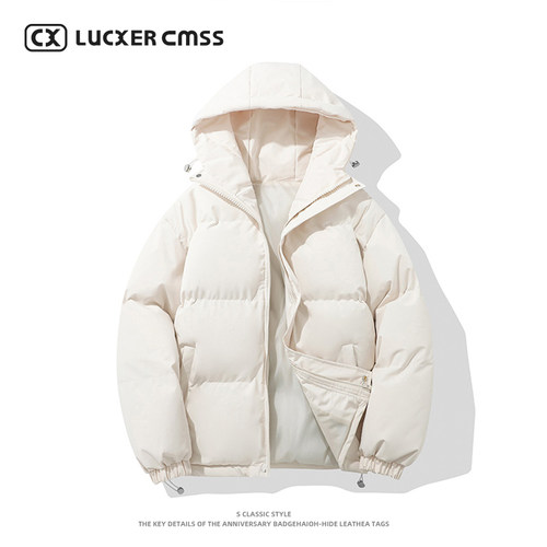 LUKER CMSS秋冬款上衣情侣款百搭棉服外套连帽防微水锁温保暖棉衣 - 图3