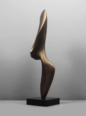 玄关雕塑摆件轻奢抽象艺术品摆设软装饰品玻璃纤维家居样品屋展示