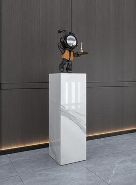 大理石摆件底座客厅玄关书房落地摆件雕塑展示台石柱岩板花架底座