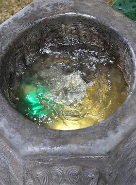 中式庭院假山流水景观鱼池花园布置创意貔貅喷泉造景装饰水池摆件