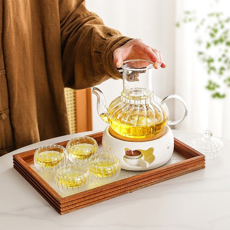 暖茶壶蜡烛加热茶具一人煮茶炉美容院餐厅玻璃养生花茶壶茶杯套装,淘宝优惠券,粉丝福利购,淘宝优惠卷