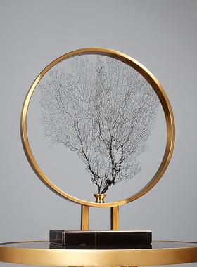 新古典北欧海树珊瑚摆件简约现代家居电视柜装饰艺术品金属摆设