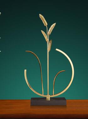 黄铜招财穗穗平安装饰摆件家居饰品玄关柜客厅办公室开业乔迁礼物