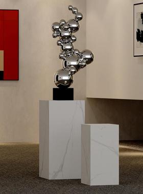 艺术几何金属球雕塑客厅落地摆件不锈钢楼梯角间艺术品门厅装饰品