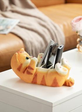 慧心巧聚猫咪手机收纳盒玄关客厅卧室摆件家居装饰品茶几创意摆设