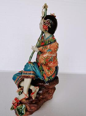 石湾陶瓷公仔美女仕女手工摆件客厅家居简约创意仕女满载而归