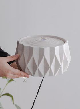 治愈系解压流水小摆件工位情绪稳定卧室超静音桌面简约循环水送礼