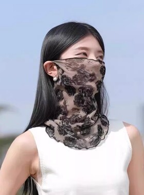 冰丝全脸防晒面罩骑行护颈女士