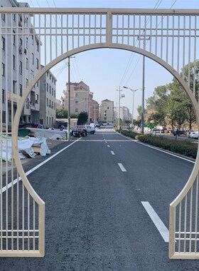东阳木雕中e式实木花格月亮门月洞门隔断玄关客厅装饰圆洞门落地