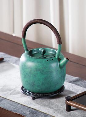【名人同款】朱秉仁铜制古风福禄壶新中式覆古健康铜制家茶壶